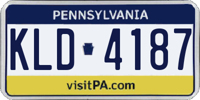 PA license plate KLD4187