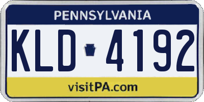 PA license plate KLD4192