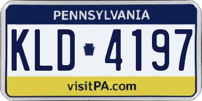 PA license plate KLD4197