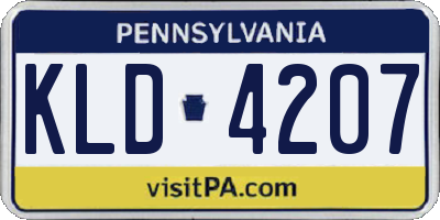 PA license plate KLD4207