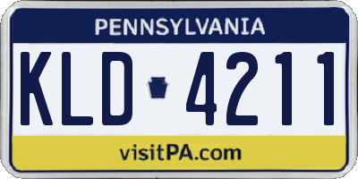 PA license plate KLD4211