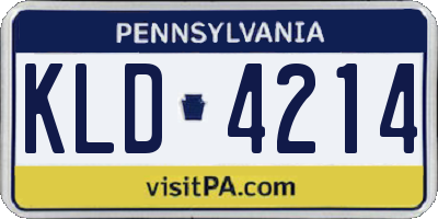 PA license plate KLD4214