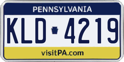 PA license plate KLD4219