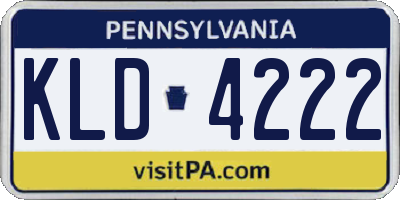 PA license plate KLD4222