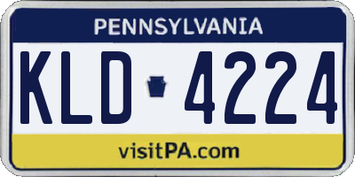 PA license plate KLD4224
