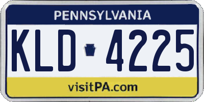 PA license plate KLD4225