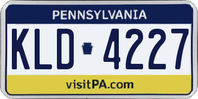 PA license plate KLD4227