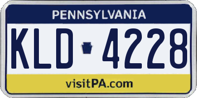 PA license plate KLD4228