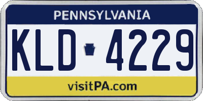 PA license plate KLD4229