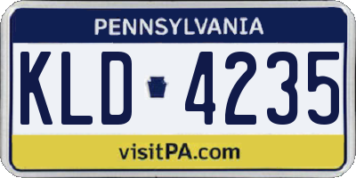 PA license plate KLD4235