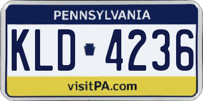 PA license plate KLD4236