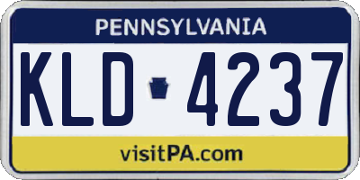 PA license plate KLD4237
