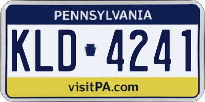 PA license plate KLD4241