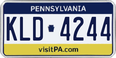 PA license plate KLD4244