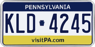 PA license plate KLD4245