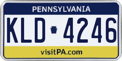 PA license plate KLD4246
