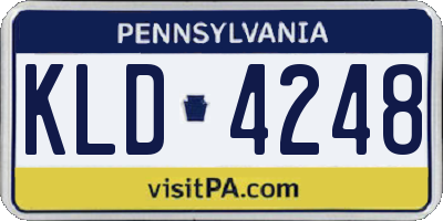 PA license plate KLD4248