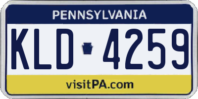 PA license plate KLD4259