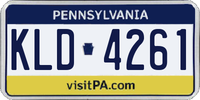 PA license plate KLD4261