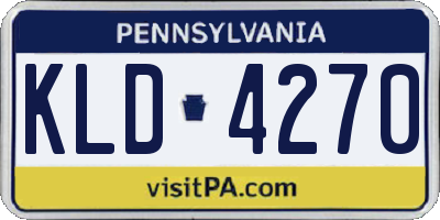 PA license plate KLD4270