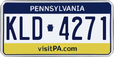 PA license plate KLD4271