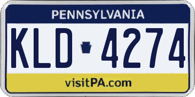 PA license plate KLD4274
