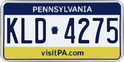 PA license plate KLD4275