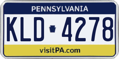PA license plate KLD4278