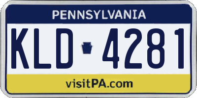 PA license plate KLD4281