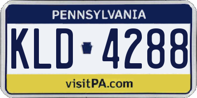 PA license plate KLD4288