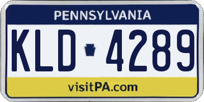PA license plate KLD4289