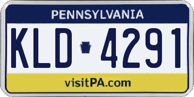 PA license plate KLD4291