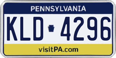 PA license plate KLD4296