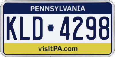 PA license plate KLD4298