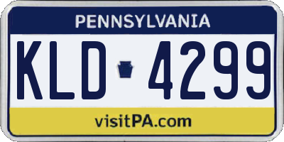 PA license plate KLD4299