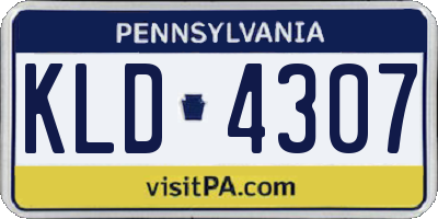 PA license plate KLD4307