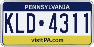 PA license plate KLD4311