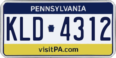 PA license plate KLD4312