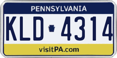 PA license plate KLD4314
