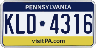 PA license plate KLD4316