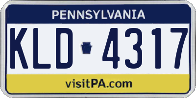 PA license plate KLD4317