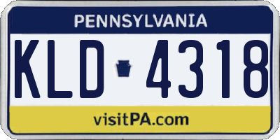PA license plate KLD4318