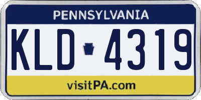PA license plate KLD4319