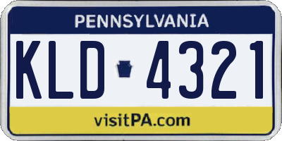 PA license plate KLD4321