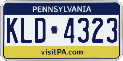 PA license plate KLD4323