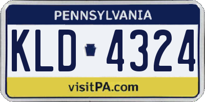 PA license plate KLD4324
