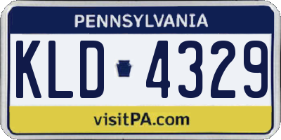PA license plate KLD4329