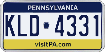 PA license plate KLD4331