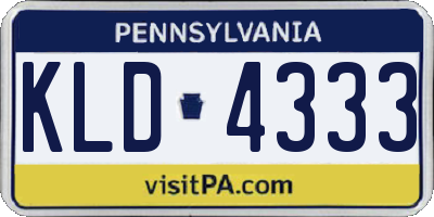 PA license plate KLD4333