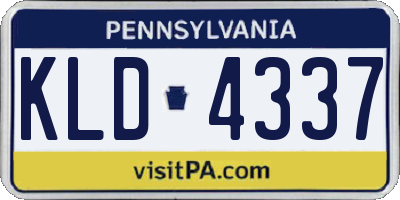 PA license plate KLD4337